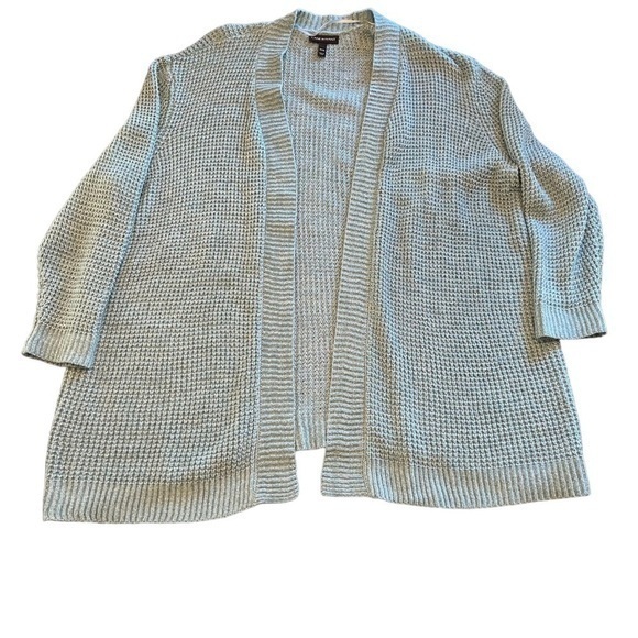 Lane Bryant Cardigan Sweater Open Knit Blue Long‎ Sleeve Sz 22/24 - Picture 1 of 3